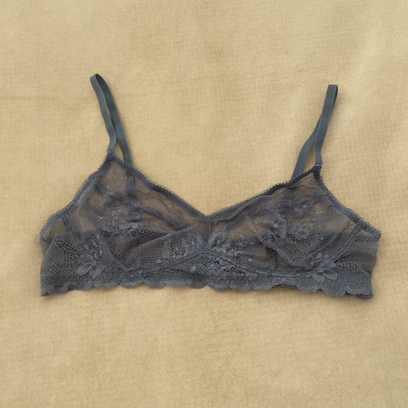 Jason Wu, wireless lace bra, demi shape, size L blue grey - Picture 3 of 9